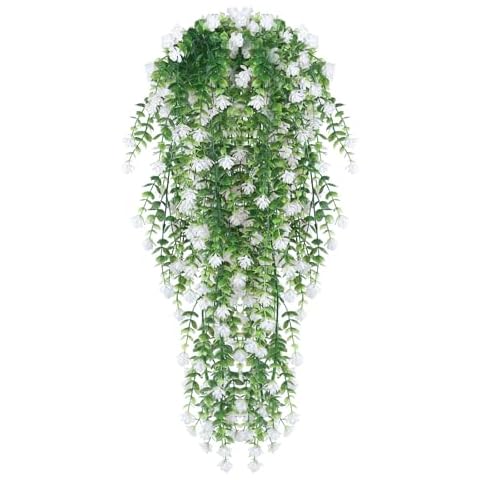 HBell 2Pcs UV-Resistant Artificial Hanging Flowers Cover