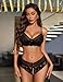 Avidlove Lingerie Set for Women 2 Pieces Bra and Panty Sets Lace Babydoll Outfits Black M