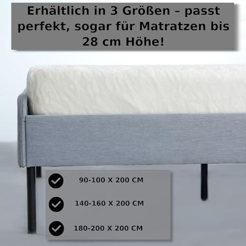 Foto von Kuscheli® - warme Spannbettlaken aus Cashmere-Touch Stoff - Verschiedene Größen und Farben - Bettlaken Jersey Fleece Biber Spannbetttuch Laken, Farbe:Creme, Größe:140-160 x 200 cm
