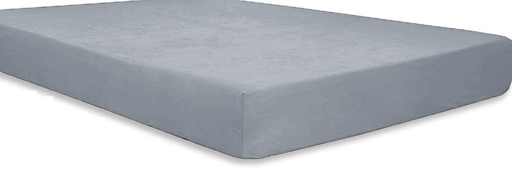 Måløv Linen Egyptian Cotton 500-Thread-Count 1-PC Fitted Sheet/Bottom Sheet Solid Pattern with 10" inch Deep Pocket, (Twin XL (Twin Extra Long), Silver Grey)