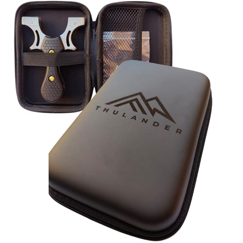 Thulander Cuerpo de Acero Inoxidable para Deportes en la Naturaleza Caza y Aire Libre Pack Recreativo para Bandas de Goma y Bolas de Arcilla (Negro)