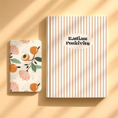 Image of KALP A5 Notebook with Pocket Diary Set - 160 Pages, 80 GSM - Ruled, Soft Cover, Combo for Notes, Journaling, Daily Planning, Perfect for Gifting (Radiate Positivity)