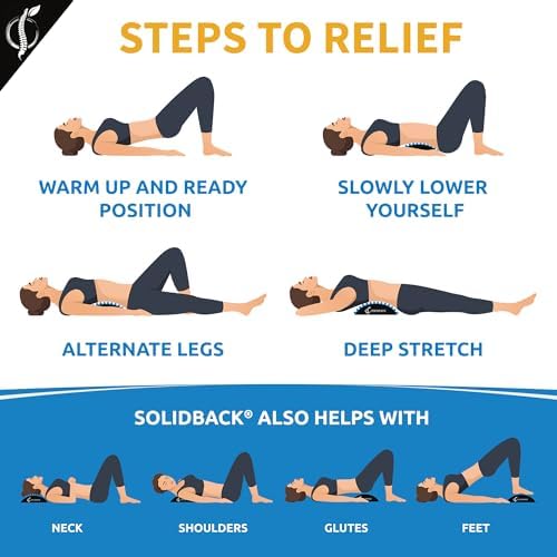 Solidback Lower Back PAIN RELIEF Stretcher Best of all Treatment Products and Reliever Devices for Chronic Lumbar Upper Back Spinal Stenosis and Low Neck Pain