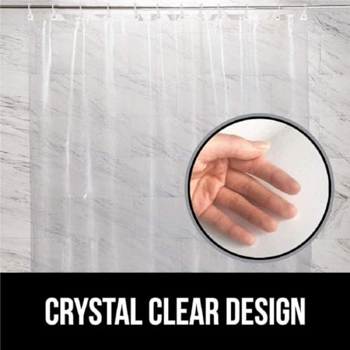 Image of Kuber Industries .30MM Pack of 1| Rings AC Curtain | PVC Door Window Curtain | Curtains for Door | Curtain for Bathroom | Waterproof Shower Curtain | 7 Feet| Transparent