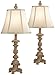 Regency Hill Elize Traditional French Country Style Vintage White Washed Candlestick Table Lamps 26.5