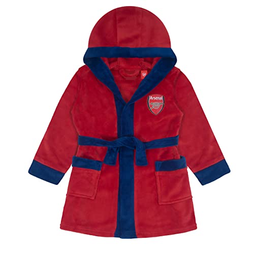 Image of Arsenal FC Official Gift Baby Hooded Fleece Dressing Gown Red 18-24 Months