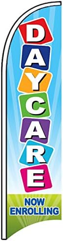 4Less Daycare Now Enrolling Windless Swooper Flag Feather Banner Sign (Flag Only) bb