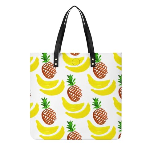 Tote bag pour voyage imprimé ananas bananes le sac shopper léger fini les épaules douloureuses