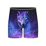 NiuKom Star Galaxy Wolf Funny Boxer Brief For Men Breathable Stretch Underwear Fun Novelty Gift Medium