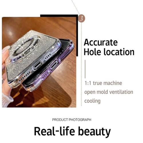 SIYOPINPFY Case for Motorola Moto E13, Glitter Sparkly Diamond Luxury Plating, TPU Soft Cover, Magnetic Ring Stand Holder - Image 4