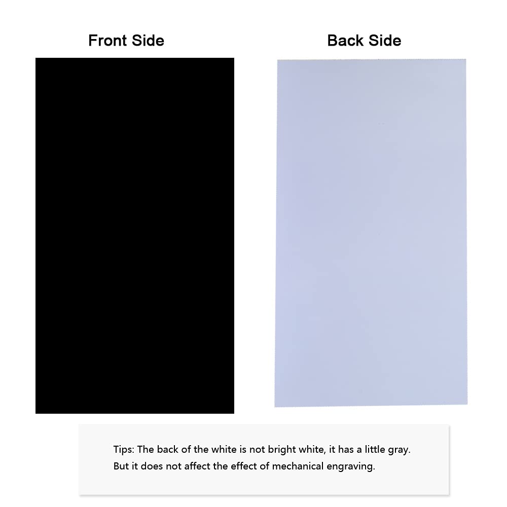 XLNT TECH Engraving Blank Materials ABS Double Color Plastic Sheet, Black/White (7" x 11" x .040", 12 Pieces) for Interior Signs, Badges.