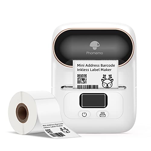 Image of Phomemo M110 Bluetooth Thermal Label Maker Machine, Wireless Portable Address Mailing Barcodes Sticker Small Label Printer, Compatible with Android & iOS Apply to Price Tag, Clothing, Jewelry, Retail