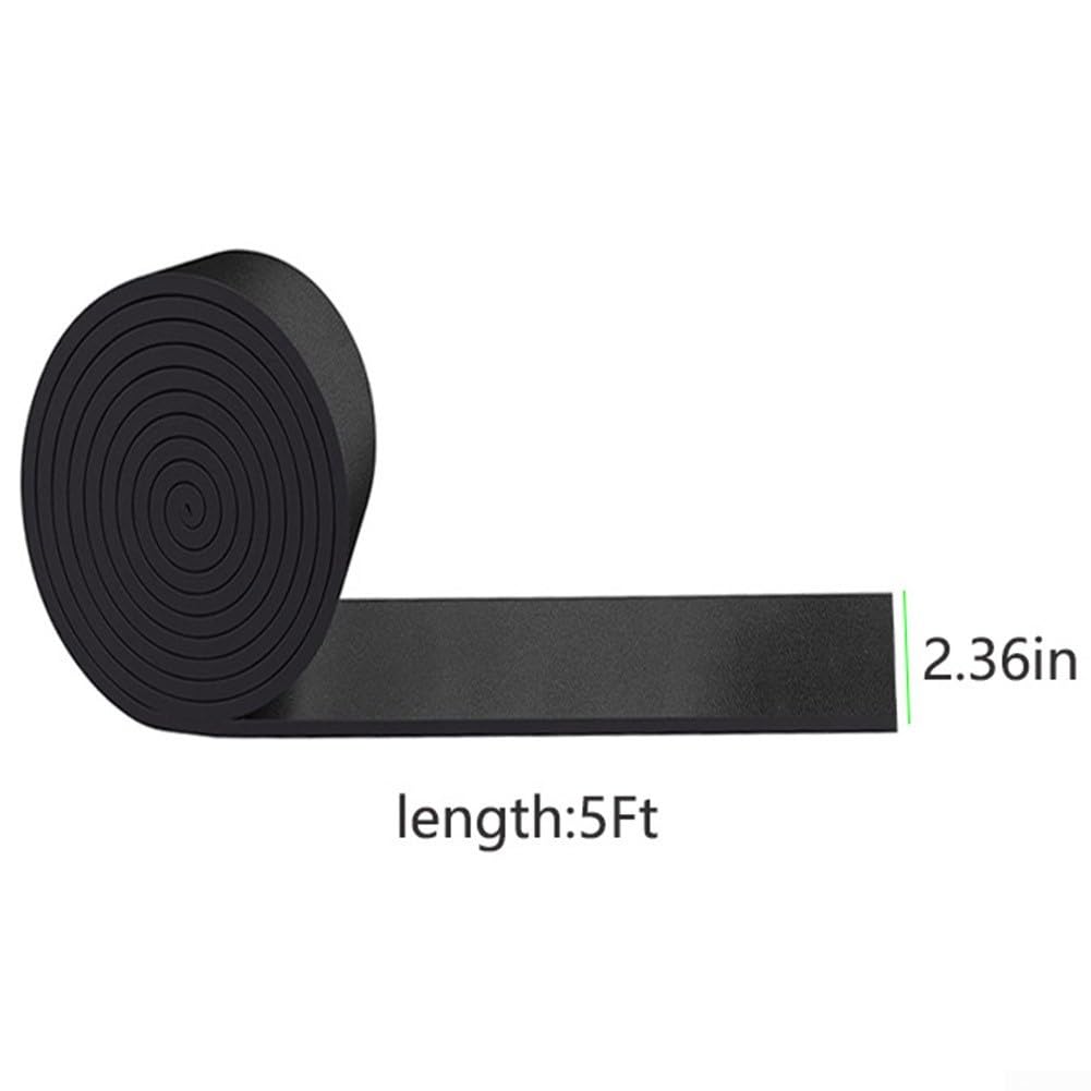 Correa de viga de madera sintética de 5 pies con aspecto de metal autoadhesivo para vigas de techo, persianas de cabaña, chimeneas, puertas de granero, 1.57 pulgadas/2.36 pulgadas de ancho, negro