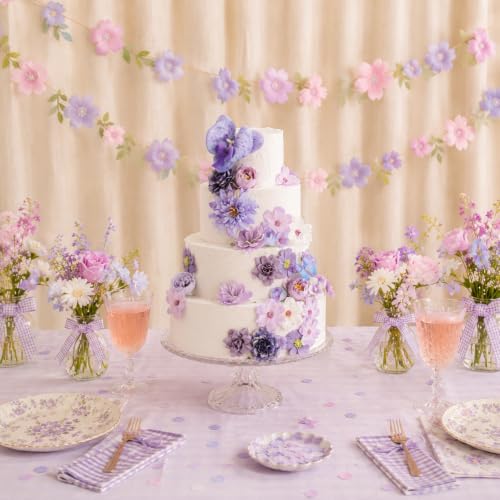 80pcs+ Mini Purple Artificial Flower Heads Silk Mix 20 Type Fake Flowers — view 2