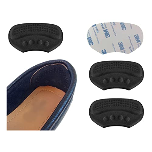 VivoFoot 4 PCs Anti-Slip Heel Grips, Thick Liners & Fillers for Half-Size Too Big or Loose Shoes, Heel Cushion Inserts, Heel Pads to Prevent Heel Slipping Out, Rubbing and Blisters (Black)