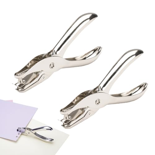 2 pinze perforatrici in metallo, 3 mm e 6 mm, perforatrici a mano, perforatrici a 1 foro, per carta, artigianato, marcatura di biglietti per scrapbooking, progetti fai da te, scrapbooking