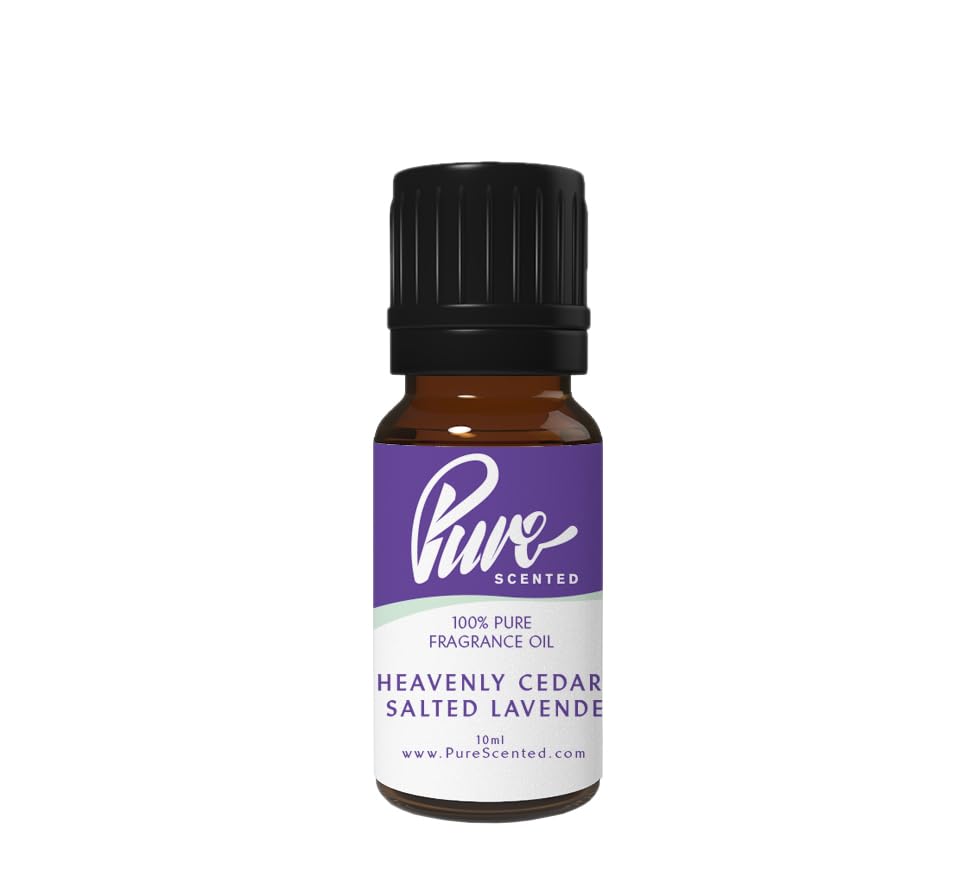 Pure Scented 10ml Fragrance Oils - 1 x 10ml Suitable for Candles, Soaps, Slime, Diffusers, Cosmetics, Wax Melts, Designer (1 x 10ml, Heavenly Cedar & Salted Lavender)