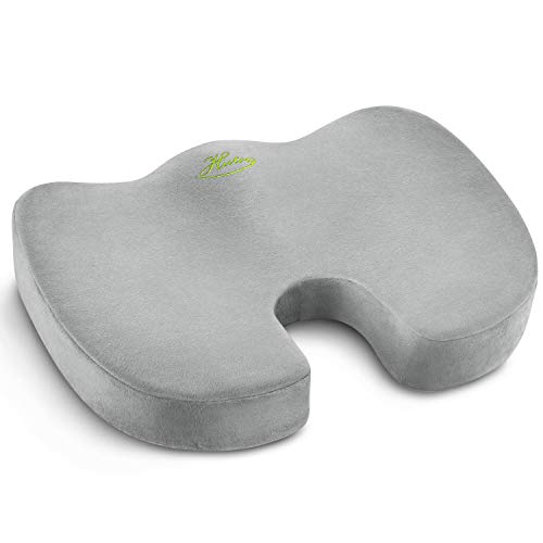 Seat Cushion for Office Chair Comfort Seat Cushion Memory Foam Cushion for Tailbone Pain Sciatica & Back Pain Relief (Gray)