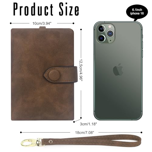 Image of CONISY Small Wristlet Wallets for Women, Leather Bifold RFID Wallet with ID Window Zipper Coin Purse | Small