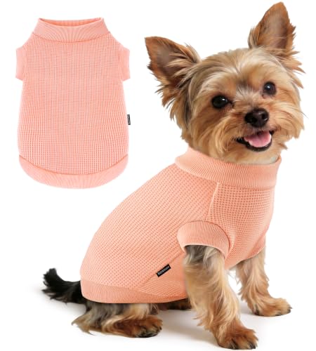 Image of 1 Pack Dog Shirt for Small Supplies Functional Waffle Dog Clothes Warm Soft Sweatshirt Outfit for Dogs Cats Pet Apparel