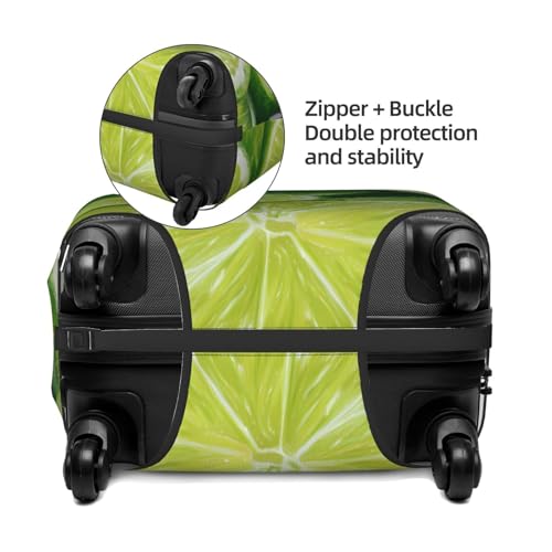 Green Lime Slices Elastic Travel Luggage Cover, Washable Spandex Suitcase Protector, Anti-Scratch Fits 18-32 Inch4