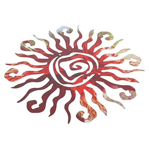 Mobestech Adorno De Pared De Hierro con Diseño De Sol Colgante Decorativo Personalizado para Jardín Pasillo y Salón Escultura Resistente para Interiores y Exteriores