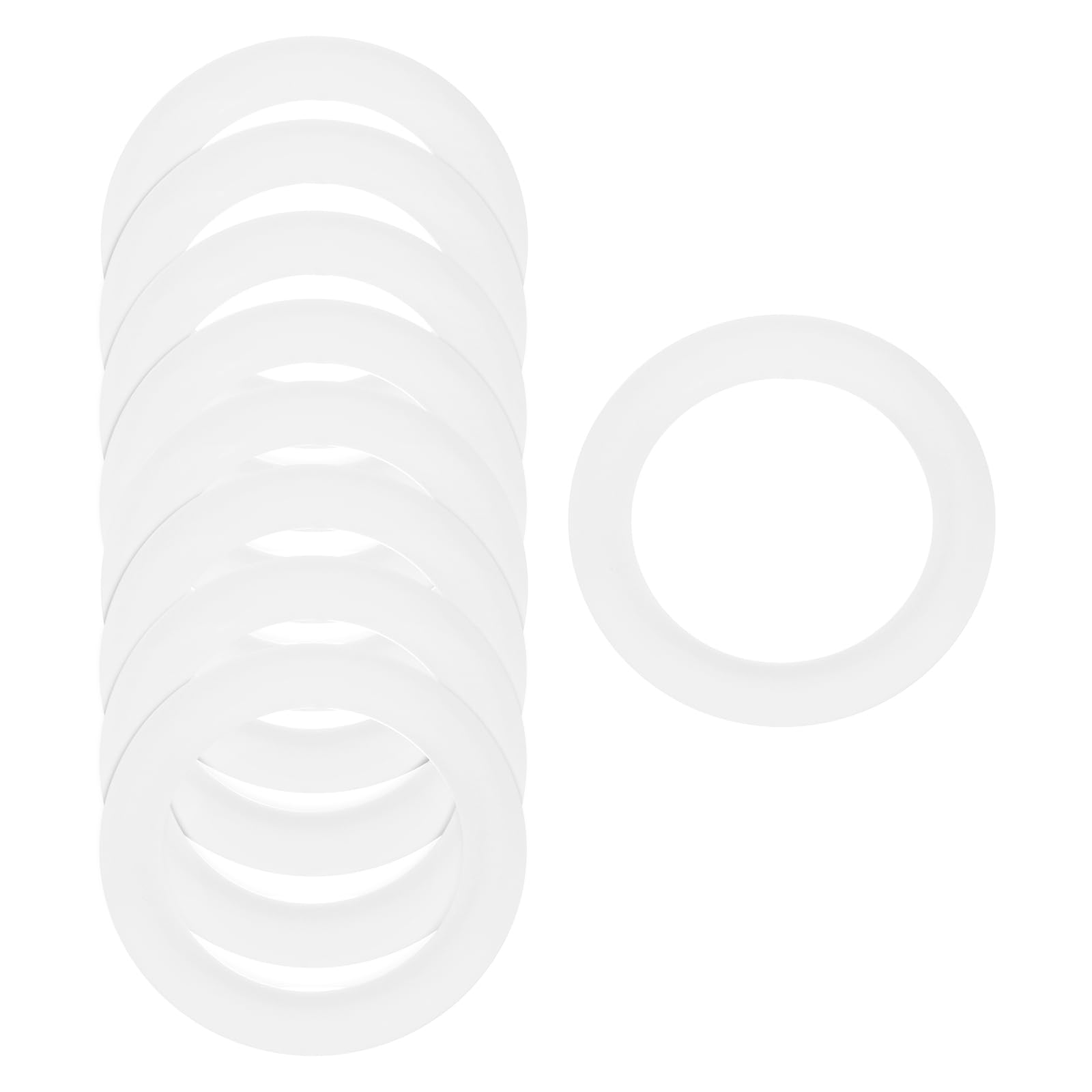 Anneaux ronds en silicone blanc de 65mm avec 2 trous pour la création durable de cordons