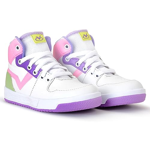Tênis Infantil Nippos Botinha Casual Feminino High (Branco/Candycolors, BR, Criança de 4 a 8 anos, N