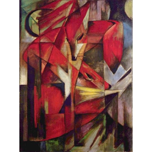 Toile Renards par Franz Marc avec impression giclée de qualité musée et encres d'archivage