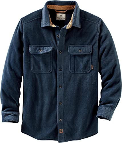 Legendary Whitetails Men's Standard Navigator Fleece Button Up Shirt, Navy, X-Large
