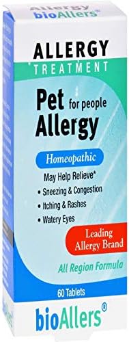 bioAllers Pet Allergy Relief Tablets for People, Animal Hair and Dander, Allergy Sinus Treatment, 60-Count Bottles