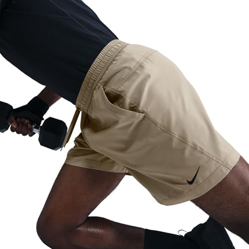 Nike Form Vielseitige Dri-Fit Herrenshorts Ohne Futter (Ca. 18 cm), Desert Khaki/Black, DV9857-251, S