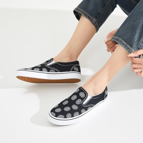 Image of Women's Canvas Slip On Sneakers Non Slip Loafers | low top non slip on walking breathable casual comfortable fashion tennis