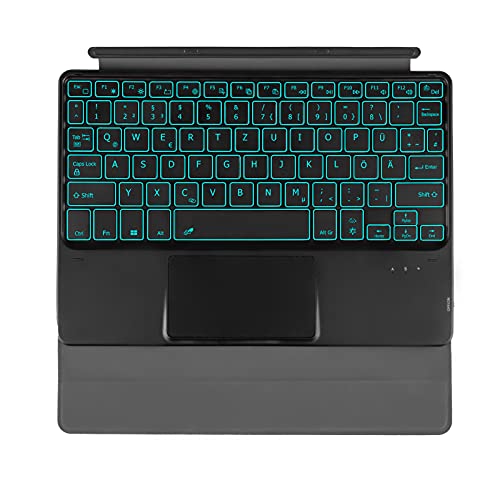 Surface Go Tastiera per Surface Go (1° generazione), Surface Go con 7 colori retroilluminati, tastiera QWERTZ Bluetooth con trackpad per Surface Go, nero