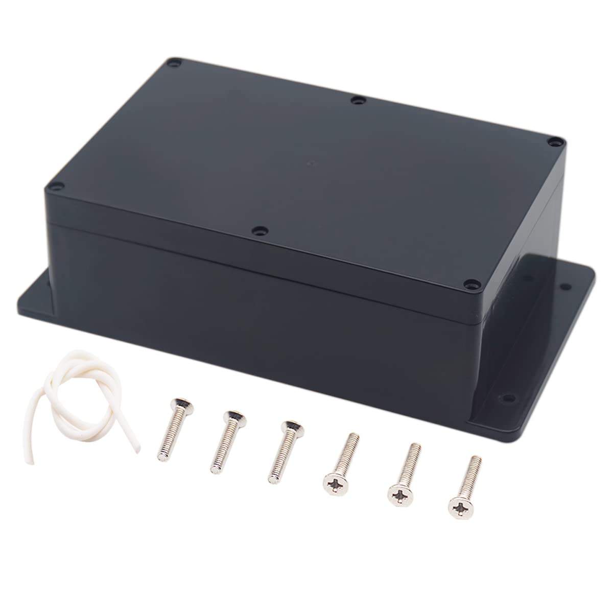 Junction Box, Zulkit Project Box Waterproof Dustproof IP65 ABS Universal Electrical Boxes Enclosure with Fixed Ear Black 9.06 x 5.91 x 3.35 inch (230 x 150 x 85 mm)(Pack of 1)