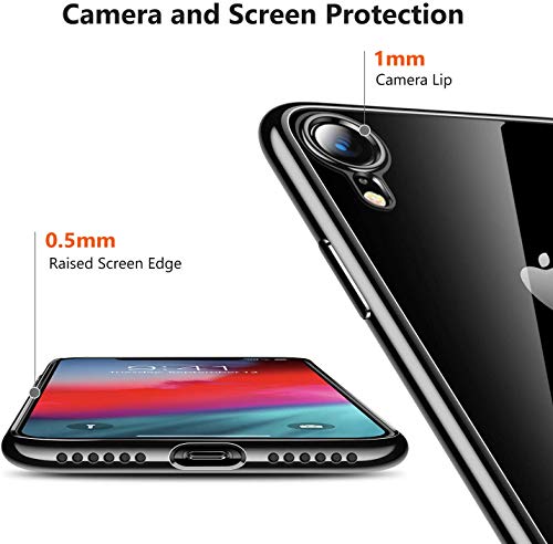 TORRAS Crystal Clear for iPhone XR Case, [Anti-Yellowing][Military-Grade Protection], Slim Transparent Anti-Scratch Back, Soft Bumper, Non-Slip Protective Phone Cover, Clear Black — view 3