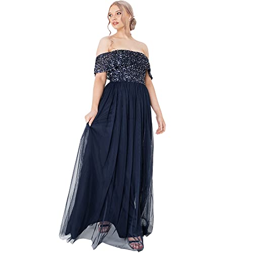 Maya Deluxe Damen Rl004 Mm Bridesmaid Dress, Navy, 40 EU