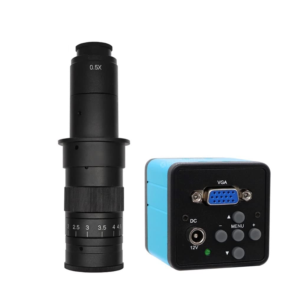 Mikroskop przemysłowy cyfrowy 1080P HDMI VGA kamera mikroskopowa + 130X 2000X 250X regulowany obiektyw z mocowaniem C + 56 diod LED (kamera VGA)