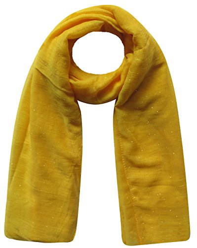 Plain Maxi Glitter Sparkle Shimmer Scarf Hijab Head Wrap Shawl Large Size (Gold)
