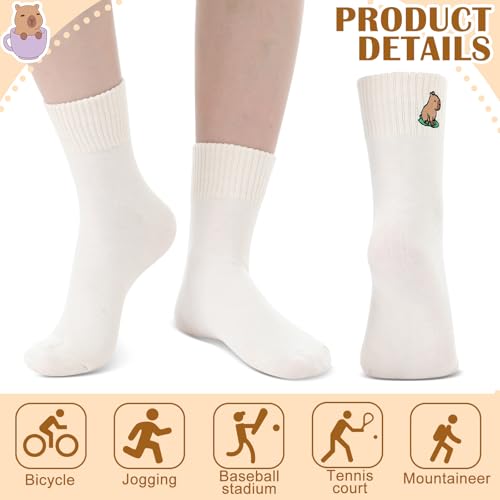 Image of Eurzom 10 Pairs Socks Womens Crew Elastic Ankle Length Cotton Socks Aesthetic Cute Lightweight Low Cut Gifts for Women