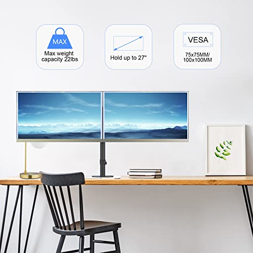 Monitor Halterung 2 Monitore, Volleinstellbar Dual Monitor Halterung für 13-27 Zoll LED/LCD Bildschirm, von VESA 75/100 mm bis 10 Kg Monitorarm/Monitorständer