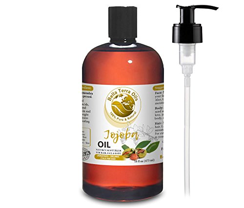 NEW Jojoba Oil. 16oz. Cold-pressed. Unrefined. Organic. 100% Pure. Anti-inflammatory. Hexane-free. Rejuvenates Skin. Softens Hair. Natural Moisturizer. For Hair, Skin, Nails, Beard, Stretch Marks.