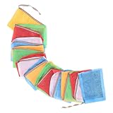 NULYLU Gebetsfahnen Tibetische 20 Stück 28X35cm Seidenstoff 7m Länge für Garten & Meditation Dekoration Außen