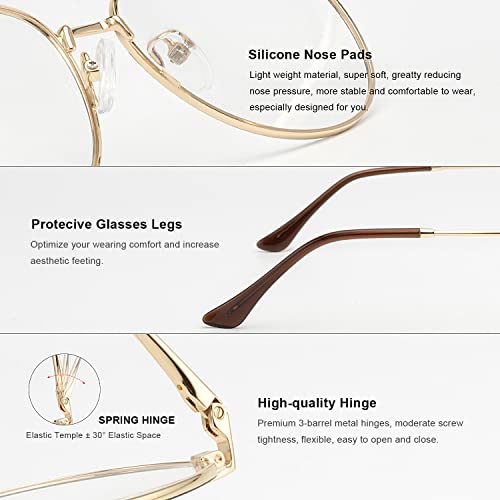 Image of Aviator Reading Glasses for men and Women Blue Light Blocking Lens Spring Temple