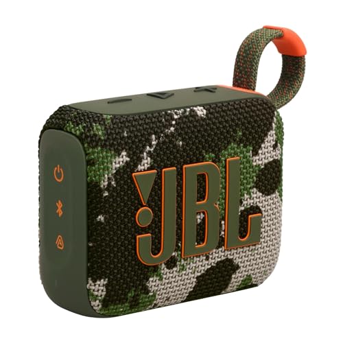 JBL GO 4 Speaker Bluetooth Portatile, Altoparlante Wireless con Design Compatto, Waterproof e Resistenza alla Polvere IP67, fino a 7 h di Autonomia, USB, Compatibile con App JBL Portable, Mimetico