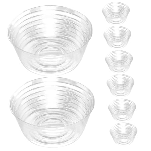 Abaodam 10Pcs Transparent Deep Plant Saucer Durable Liner for Flower Pots No Design for Indoor Gardening and Clean Surfaces