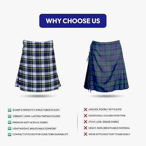 Image of Authentic Scottish Men's Tartan Kilts - Highland Light Weight Value Kilt | Embrace Your Heritage with Comfort