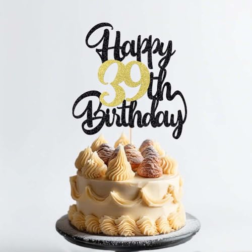 Image of 39th Happy Birthday cake topper happy birthday cake decoration 39th birthday party decoration gift plugin (39)