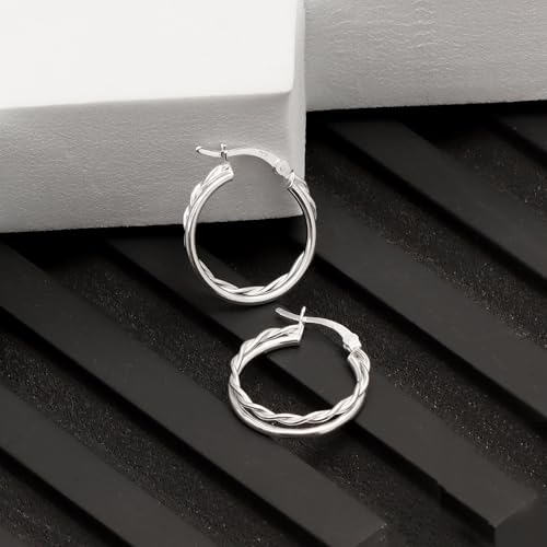 Image of TRUESILVER ACPL Solid 925 Sterling Silver Unisex Figaro Chain Bracelet | BIS Hallmarked Italian 4mm Diamond-Cut Figaro Link Chain Bracelets for Men 8.5 Inches Gift for Fathers Day