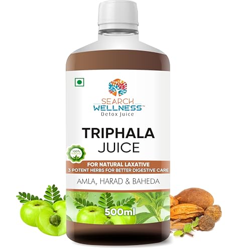 SEARCH WELLNESS Triphala Healthy Juice 500 ml (Pack’s 1) | Amla Ayruvedic Drink | Constipation, Digestive Supplements For Women & Men | Good For Eye | No Added Sugar | GMO & BPA Free